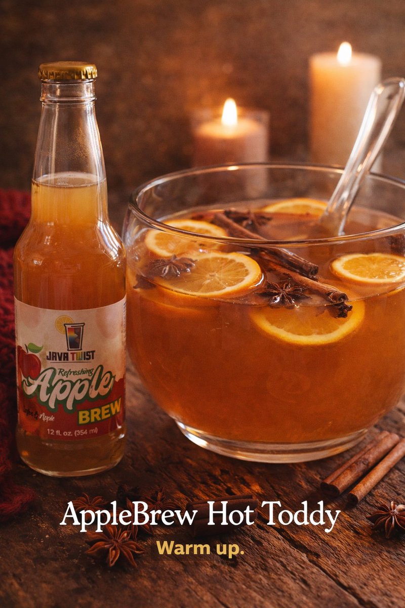 🍎☕️ AppleBrew Hot Toddy (Party Batch)

Warm, cozy, and made to share.

You’ll need:
• 2 (12 oz) bottles JavaTwist AppleBrew
• 1 cup bourbon or whiskey
• ½ cup honey
• 2 cinnamon sticks
• 1 orange, sliced