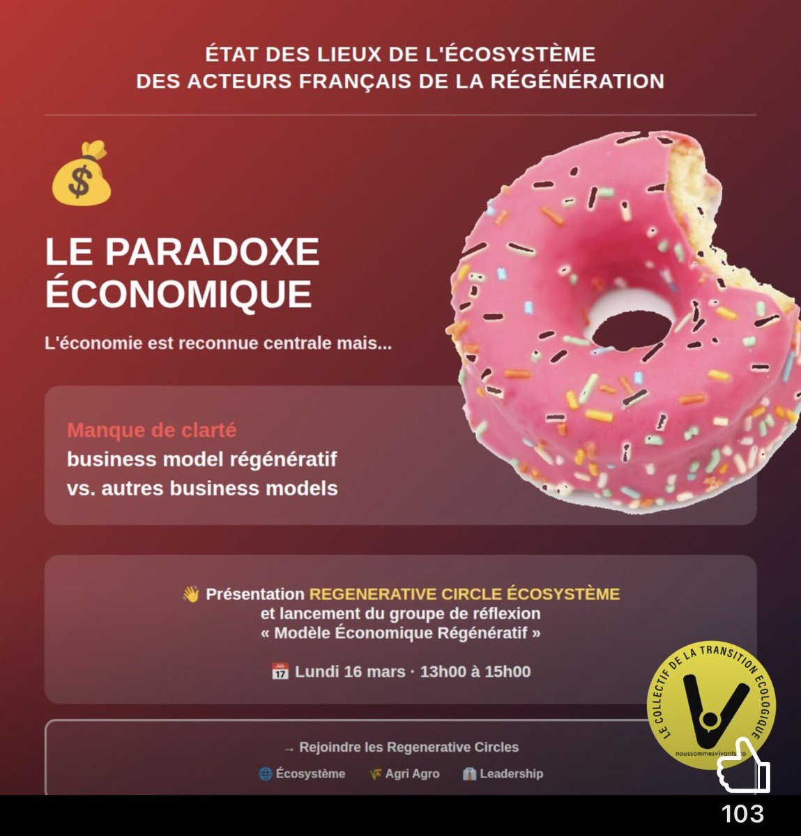 LE PARADOXE ÉCONOMIQUE DE LA RÉGÉNÉRATION 

L'économie est reconnue comme centrale dans la transition régénérative. Pourtant, il y a un vrai manque de clarté sur ce qui distingue un business model régénératif des autres modèles (durable, circulaire…)

noussommesvivants.co/2026/01/31/com…