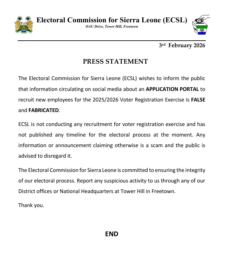 The Electoral Commission for Sierra Leone tweet media