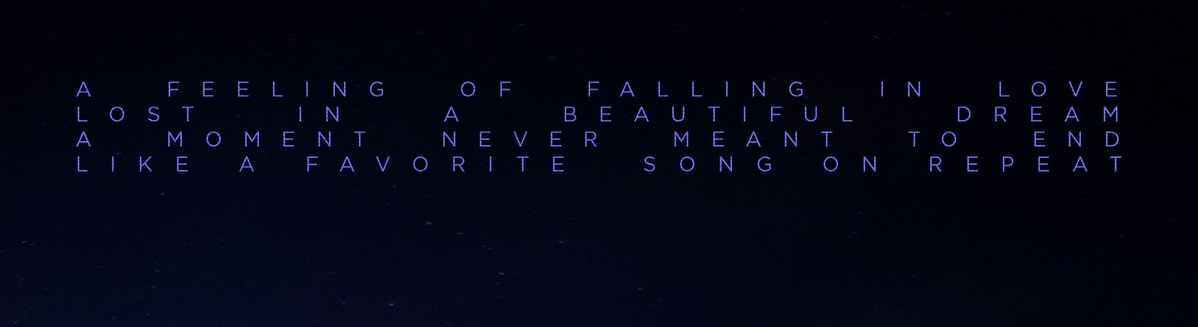 ความรู้สึกของการตกหลุมรักก็เหมือนกับหลงอยู่ในฝันที่สวยงาม เป็นช่วงเวลาที่ไม่อยากให้จบลง คล้ายเพลงโปรดที่เปิดซ้ำไปเรื่อยๆ

เลยยนนนนนนยยยยยยยยยยยยยยยยยยยย

 #YouGiveMeButterflies
#TENBLUEARY