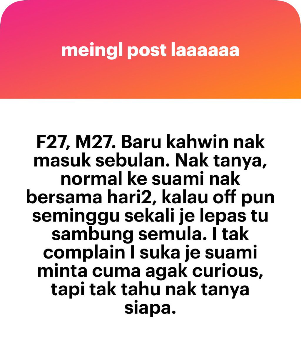 Awai kahwin normal. Just jaga hygiene ja apa apa pun.