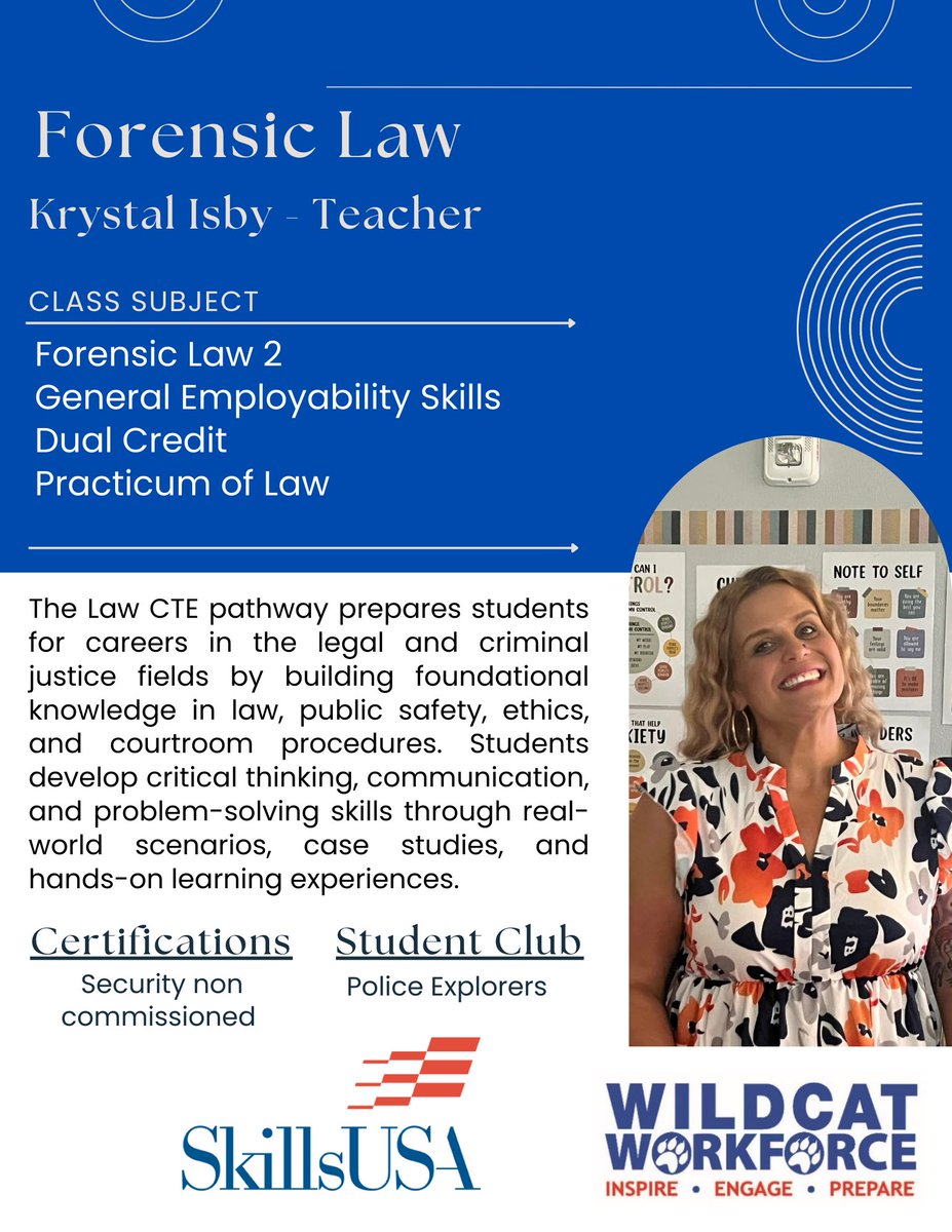 CTE_TISD's tweet photo. π CTE Month Spotlight πβ¨Recognizing Krystal Isby and Lannie Pacha for empowering students with real-world skills in law, justice, and public safety. Thank you for inspiring future professionals! π
#CTEMonth #LawEnforcement #ForensicLaw #WildcatWorkforce https://t.co/7TcJkY8WJg