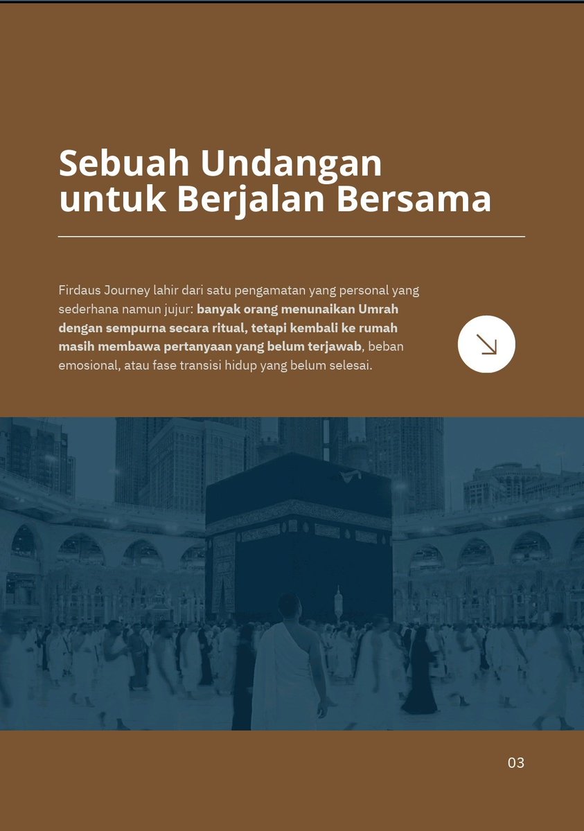 Jahenanas's tweet photo. Nah dari pengalaman ini, gue lagi ngembangin program umroh yang nggak cuma sekadar perjalanan aja.

Tapi didesain untuk reflektif dan life changing.

Kita bilangnya sebagai "Self-Discovery Umrah Journey"

Apa yang bikin beda? Buat siapa?

Nih baca. https://t.co/1V1tanrGS8