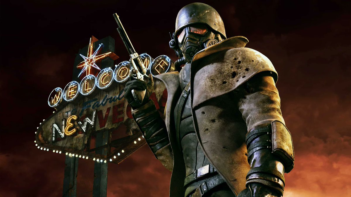 RazorwireRPG's tweet photo. All these years later and you just can't go past how great a Protagonist Avatar the Courier is. They nailed creating a cooler than hell representation of a Wasteland Ranger, or Mojave Monster. Someone players can imprint on, but instantly brings to mind the adventure, danger and excitement of New Vegas. Did they know the impact this Avatar would have all these years later? The endless fan art? The aura farming? The mods and cosplay? Alongside Halo's the Chief, Samus Aran and the Doom Slayer - I can't really think of many other "faceless" heroes (or villains) this damn cool.
