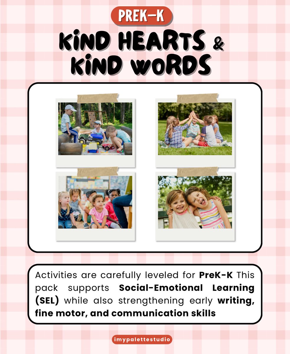 imypalettex's tweet photo. 💖 Valentine worksheets help PreK–Kindergarten students reflect on kind choices 💖

GET IT ON TPT
🔗 https://t.co/64xwIHn03T

#TPT #imypalettestudio #Teachers #StudentReflection #SELActivities #EarlyChildhoodEducation #ValentinesSEL https://t.co/34CPcEpeMu