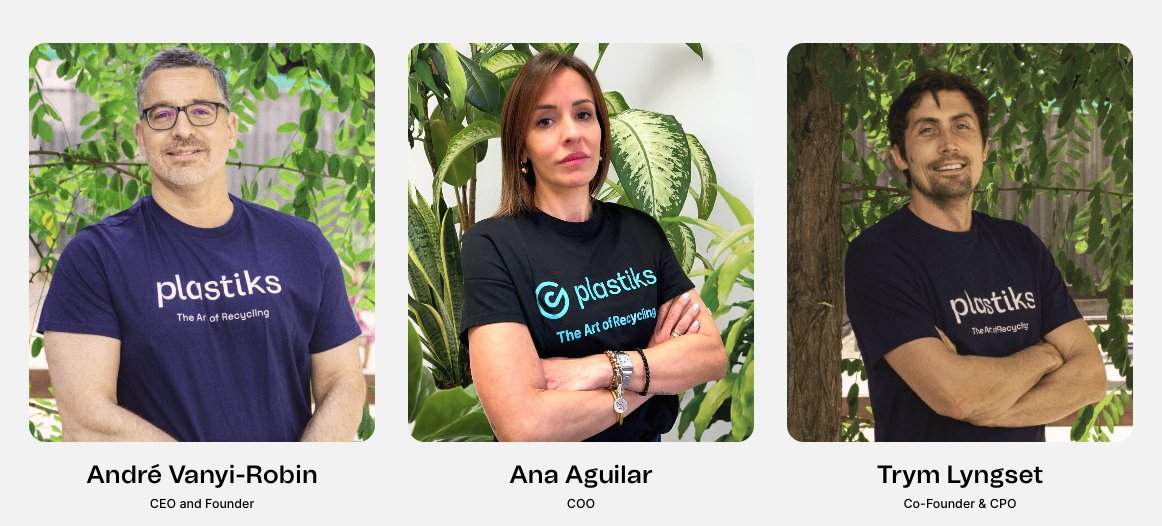 André (<a href="/AndreVanyiRobin/">André L. Vanyi-Robin</a>) has spent 6 years building this.

Ana (<a href="/AnaAguilarMeca2/">Ana Aguilar Meca</a>) led the ISO certification process.

Trym (<a href="/Trymlyn/">Trym</a>) ensures every platform feature expresses the methodology correctly.

Three leaders. One mission:

Make plastic recovery verifiable at scale.

Fund