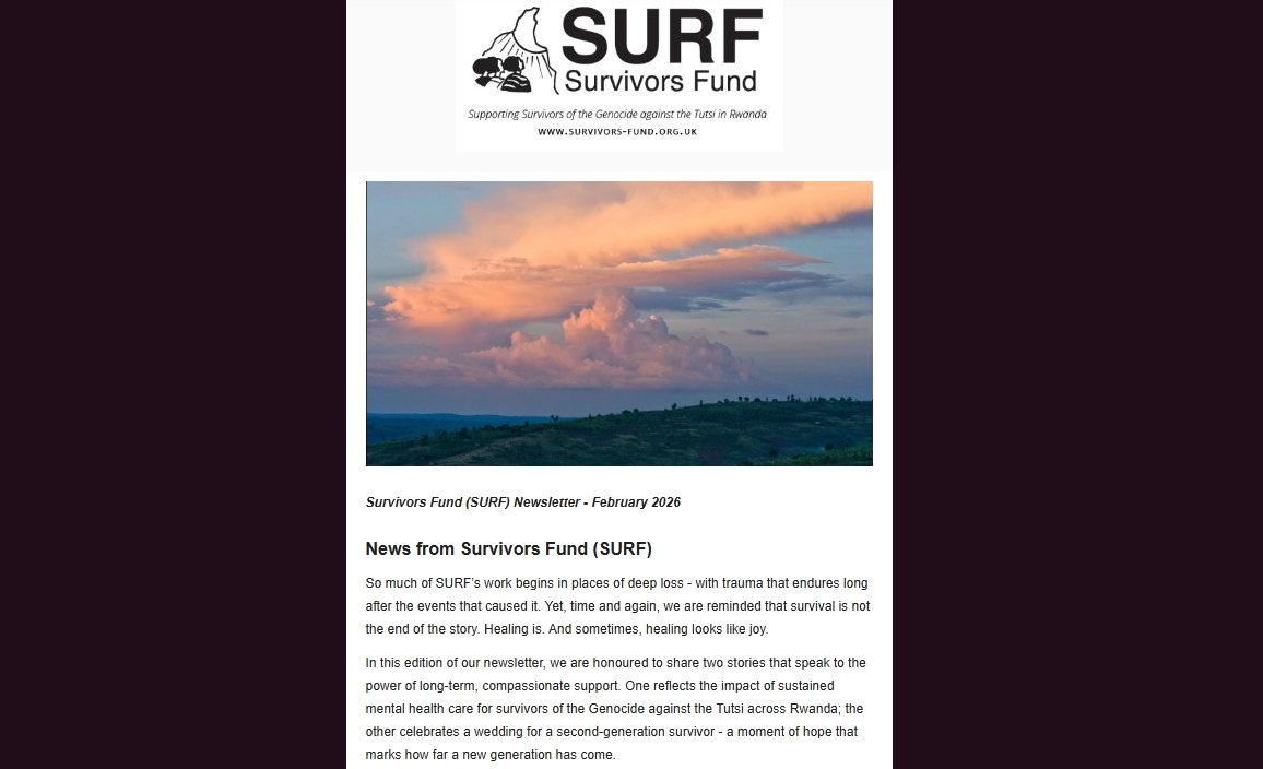 SURF Newsletter featuring the progress of our Counselling Embedding Response Project (CERP IV) and a celebration for our partner <a href="/Foundatn_Rwanda/">Foundation Rwanda</a> 
 mailchi.mp/fdbd65c862f5/s…