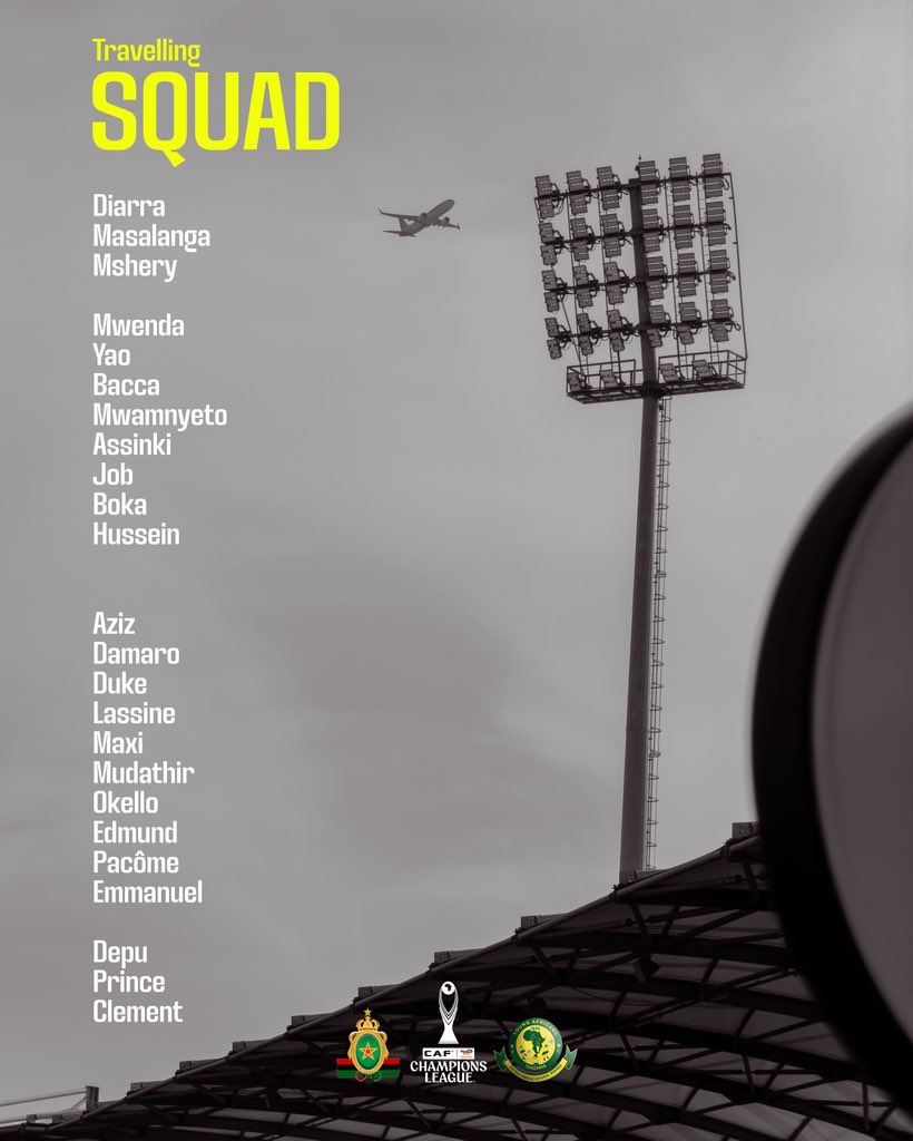 Kikosi kazi kinachosafiri kwenda Morocco kuwakabili AS Far #CAFCL 

#TimuYaWananchi 
#DaimaMbeleNyumaMwiko