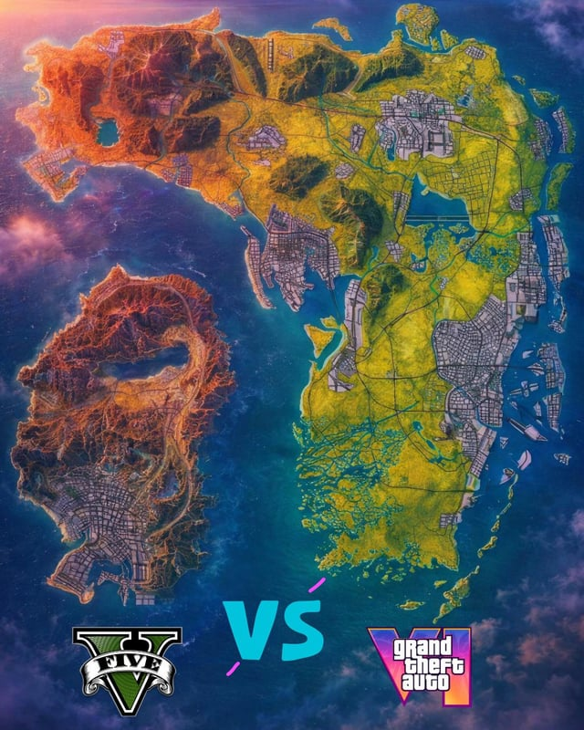 VideoGameHstry's tweet image. The GTA VI map is supposably 3.5x larger than GTA V 👀