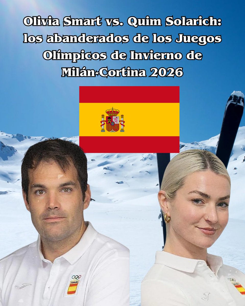 España ya tiene abanderados para los Juegos Olímpicos de Invierno de Milán-Cortina 2026 🇪🇸❄️
Olivia Smart y Quim Salarich liderarán la delegación española.
Dos disciplinas, dos caminos y un mismo honor olímpico.
ravelodeporte.es/abanderados-es…