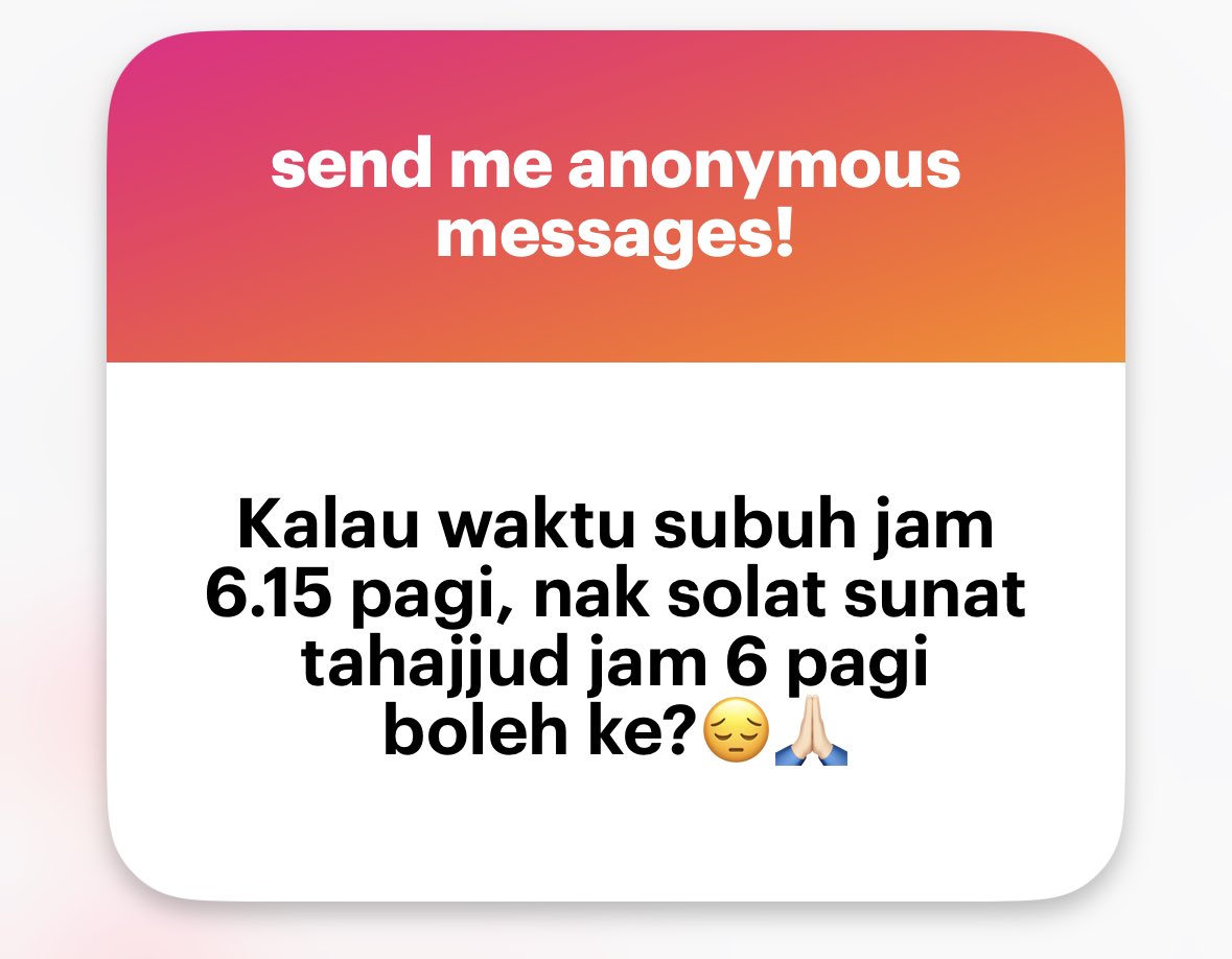 mnasrullah00's tweet image. Boleh, selagi belum masuk waktu Subuh.