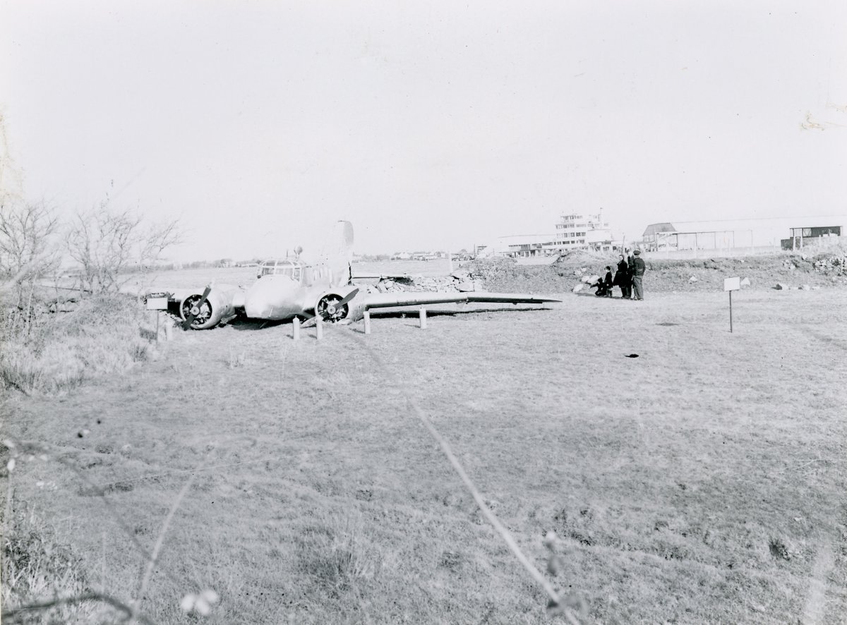 JerseyHeritage's tweet image. #OTD 75 yrs ago, an plane flying newspapers from Croydon to #JerseyCI crashed at the Airport. No-one was hurt but the plane was “a complete wreck”. These images from @JEPnews Photo Collection, held at #JerseyArchive, capture the plane after the accident in 1951.
#OurIslandStory