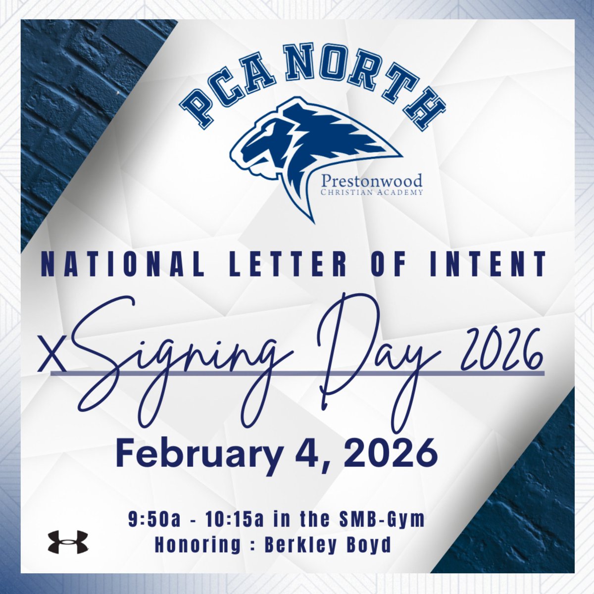 PCANorthSports's tweet photo. 🎉SIGNING DAY🎉

Plan to join us tomorrow as we celebrate National Signing Day at PCA North for Berkley Boyd.

Guests, please plan to check in prior to the event.
🗓 Wednesday, February 4
⏰ 9:50-10:15 AM
📍 SMB Gym https://t.co/48mExTNikT