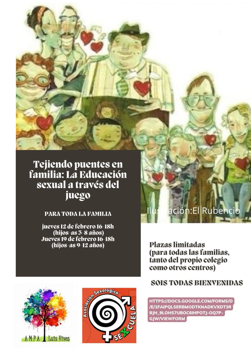 docs.google.com/forms/d/e/1FAI…

Abrimos la temporada con nuestro primer taller de Escuela de Familias. Apúntate y resuelve todas las dudas. Está abierto a todo el mundo.