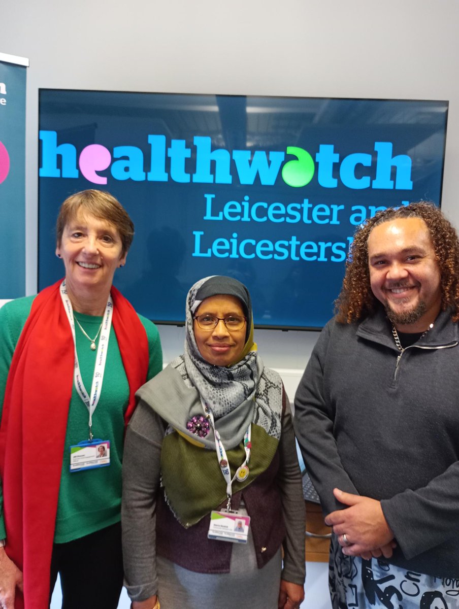 HWLL_CO's tweet photo. 👋Say hi to Jill, Shirin and Andy, the Healthwatch Leicester and Leicestershire outreach officers.

You can find out more about their roles and how to contact them on our website. 
https://t.co/HokMRGfJWU https://t.co/zHp3VONMQ3