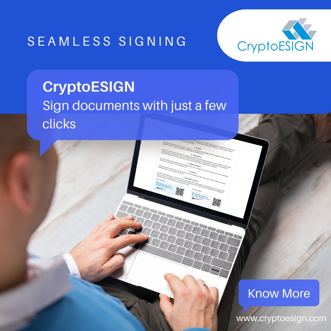 CryptoESIGN_'s tweet image. CryptoESIGN makes document approvals effortless by enabling fast, intuitive signing from anywhere without disrupting your workflow. Teams can complete agreements quickly while maintaining accuracy, security, and full compliance
cryptoesign.com
#CryptoESIGN #DigitalSigning
