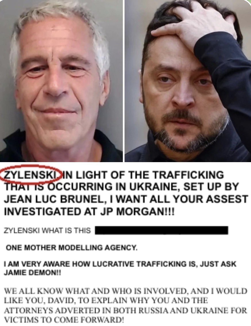 🫨 ZELENSKY IMPLIQUÉ DANS LE TRAFIC D’ÊTRES HUMAINS ? LES FICHIERS EPSTEIN ACCUSENT L’EX-COMÉDIEN !

⚠️ Les docs déclassifiés de l’affaire Jeffrey Epstein explosent : des lettres anonymes pointent Zelensky dans le trafic de femmes et d’enfants ukrainiens 🇺🇦🇺🇸

Accusations choc :
