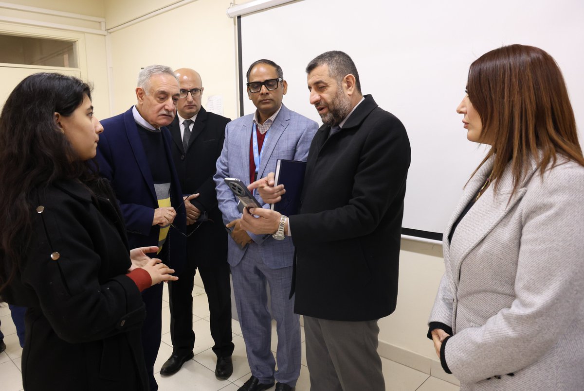 DUA_UNRWASyria's tweet photo. Honored to welcome Deputy Minister for Student Affairs Mr. Abdul‑Hamid Al‑Khalid to @UNRWA Damascus Training Centre, where he saw firsthand our applied training methods aligned with labour market needs & admired the quality of our work & efforts in support of students. #UNRWAwork https://t.co/YnGHnllrUe