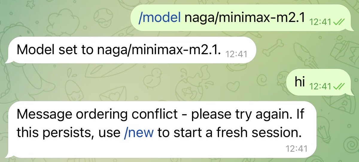 thomas_agius's tweet photo. @NagaAIProject Thanks for this looking forward to that. I tried the OpenAI route however this message keeps appearing which does not allow any further action. Some threads suggest clearing sessions (also tried new session as msg suggests) however it did not help my case. https://t.co/wUSJw4NDhV