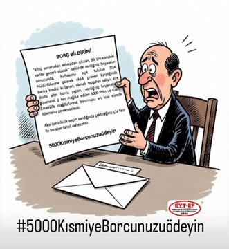 EYT
👇
#5000KısmiyeBorcunuzuödeyin

Bazı borçlar parayla değil,
Zamanla ağırlaşır.

Sözün tutulmadığı yerde,
Güven yıpranır.
Hakkın bekletildiği yerde,
Toplum tıkanır.

5000 Kısmi Devlet sözüdür.
Geri dönülmez !

Borcunuzu ödeyin !

#TüikEmekliyiçarptı
<a href="/RTErdogan/">Recep Tayyip Erdoğan</a>
<a href="/isikhanvedat/">Prof. Dr. Vedat Işıkhan</a>