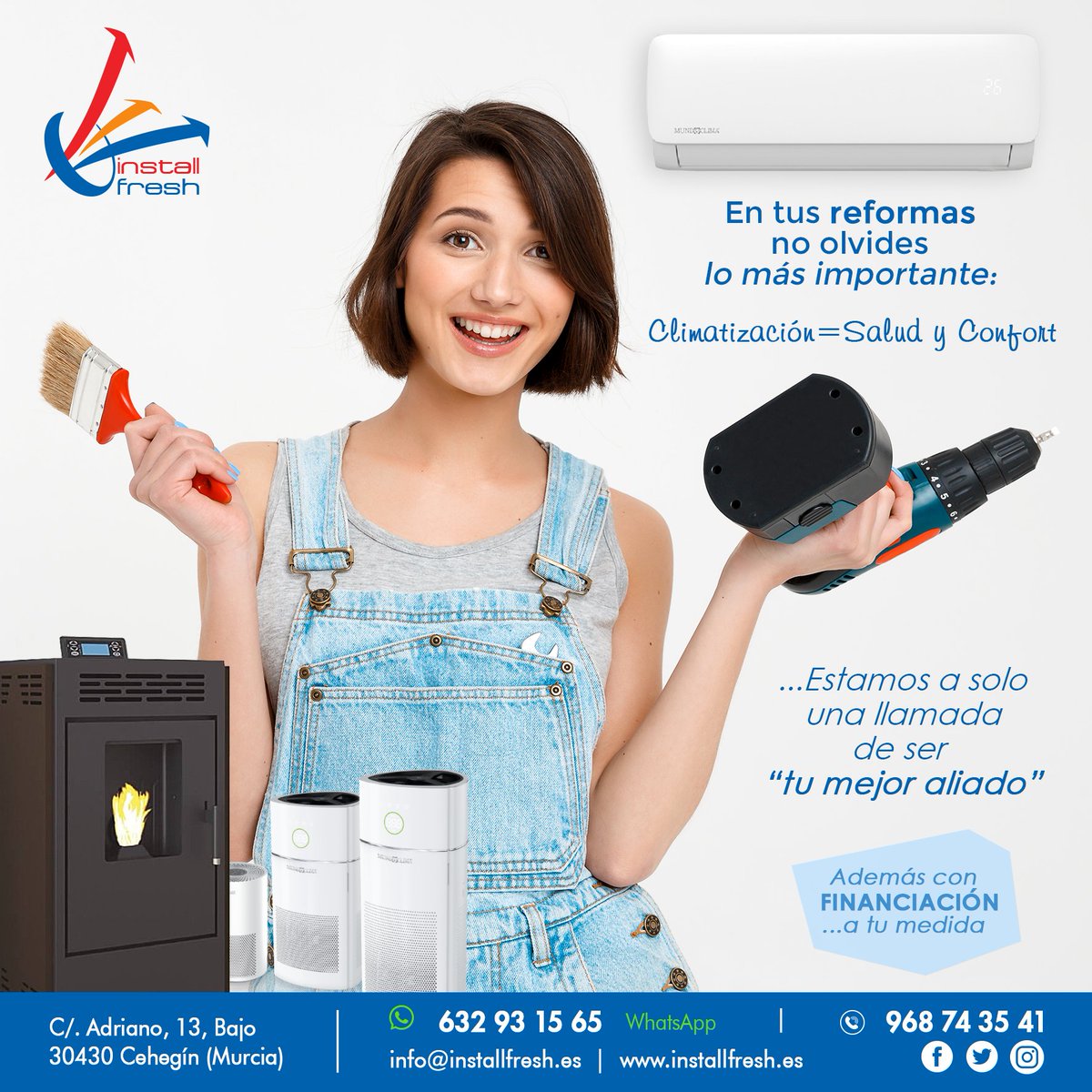 installfresh1's tweet photo. 💨☀️❄️ En tus "reformas" no olvides lo más importante... La climatización=salud y confort= calidad de vida; installfresh esta a solo una llamada de ser tu "mejor aliado" en #climatizacion para tu hogar y/o negocio.

Infórmate sin compromiso:
✆ 632 93 15 65 https://t.co/dTV32iRQPc