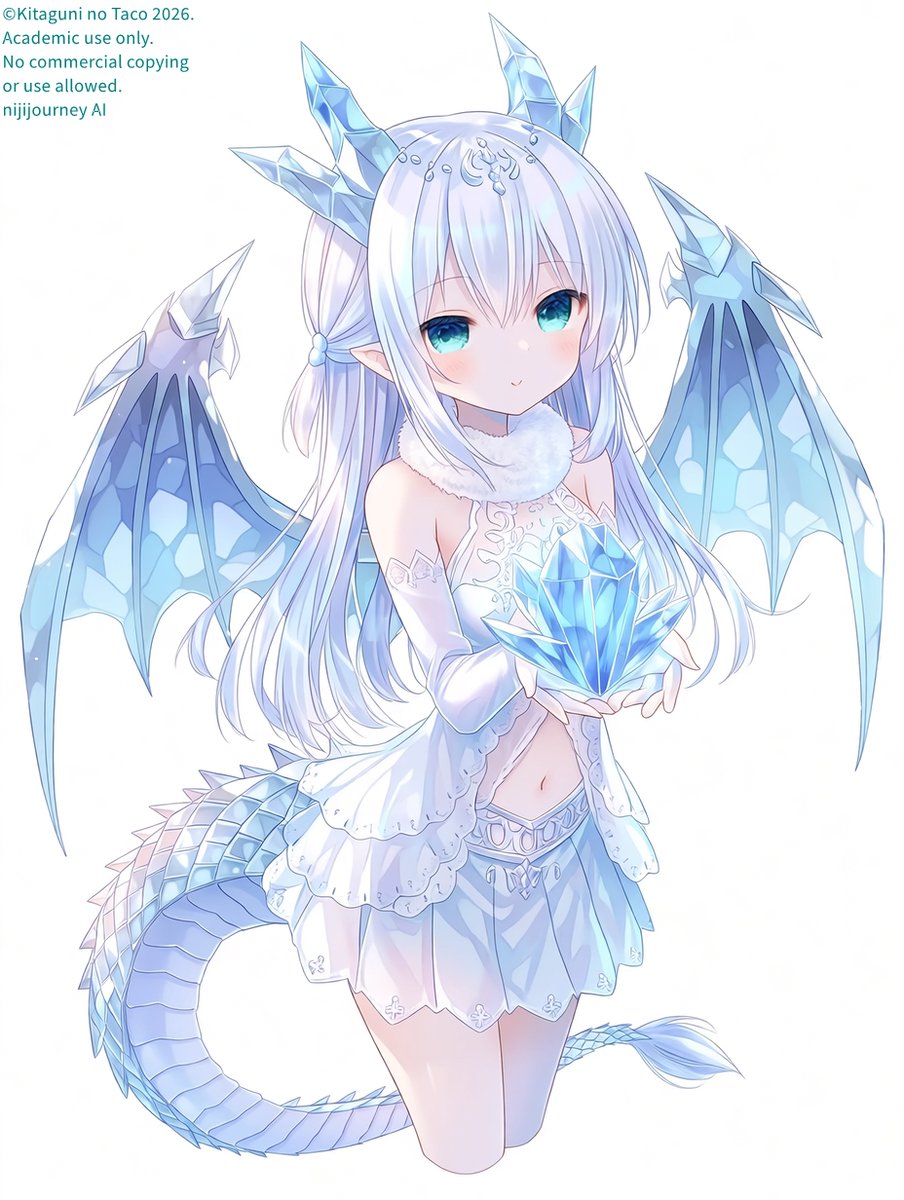 クリスタルドラゴン娘 #ドラゴンガール #niji7 実験用プロンプト