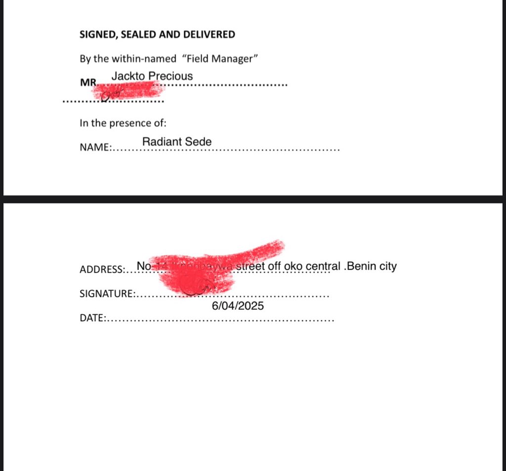 Memecoinz_'s tweet photo. 🚨 PUBLIC NOTICE: ₦140 MILLION INVESTMENT BREACH 🚨
We are calling out @Jacktopreciouss We signed a legal contract (witnessed by his wife) for a 6-month term, 10 months MAX.
We are now in Month 11. ₦140M of our hard earned capital is being held despite a "100% safety" guarantee https://t.co/etmf1obtw2