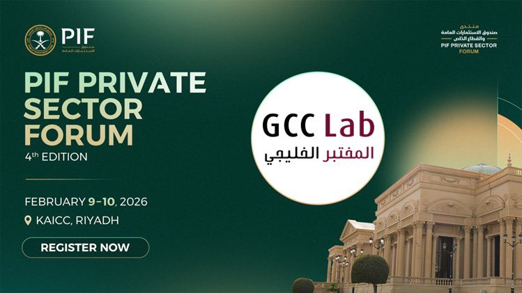 GCC Lab is proud to join the #PIF_PrivateSectorForum 

Join us in Riyadh on February 9–10, to connect, exchange ideas &amp; explore opportunities to build the future together.