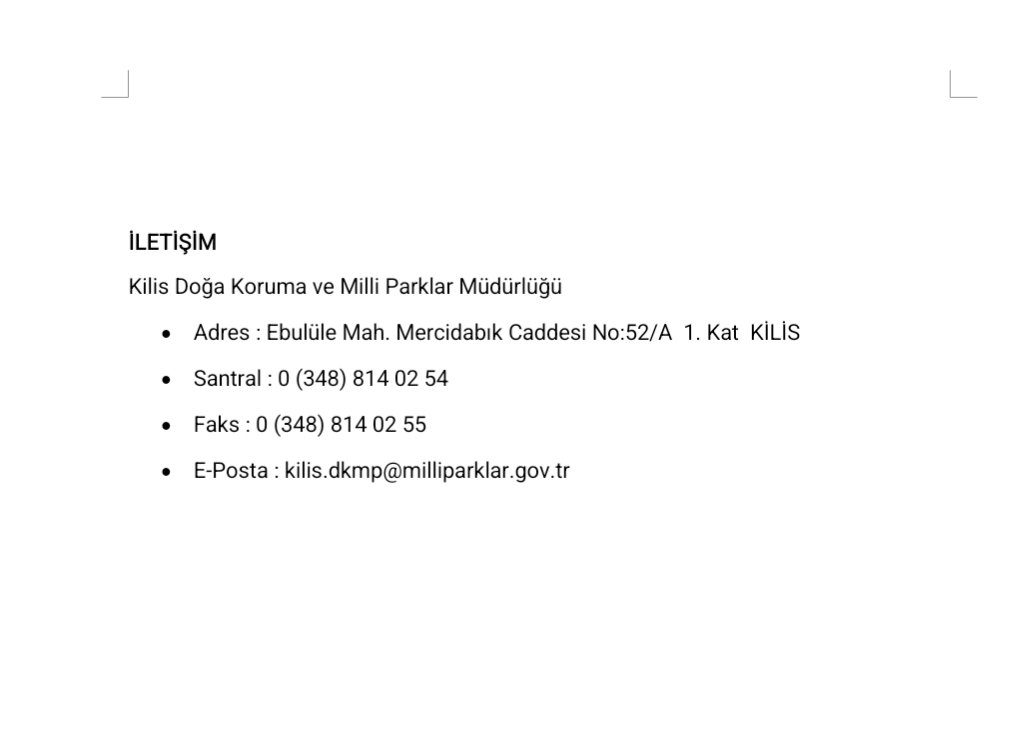 📍 ADRES DEĞİŞİKLİĞİ

Kilis Doğa Koruma ve Milli Parklar Müdürlüğü artık Ebulüle Mahallesi, Mercidabık Caddesi No:52/A adresinde!

🌿 Doğayı birlikte korumaya devam ediyoruz.

📞  İletişim: 0 (348) 814 02 54