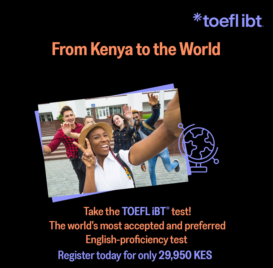 TOEFL iBT made easier, smarter, and more affordable! 

We offer:
✔️ TOEFL iBT preparation
✔️ TOEFL iBT test booking

💸 Special offer: Kshs. 29,950
Slots are filling fast!

📞 Call us now on 0793 74 74 74

#studyabroad