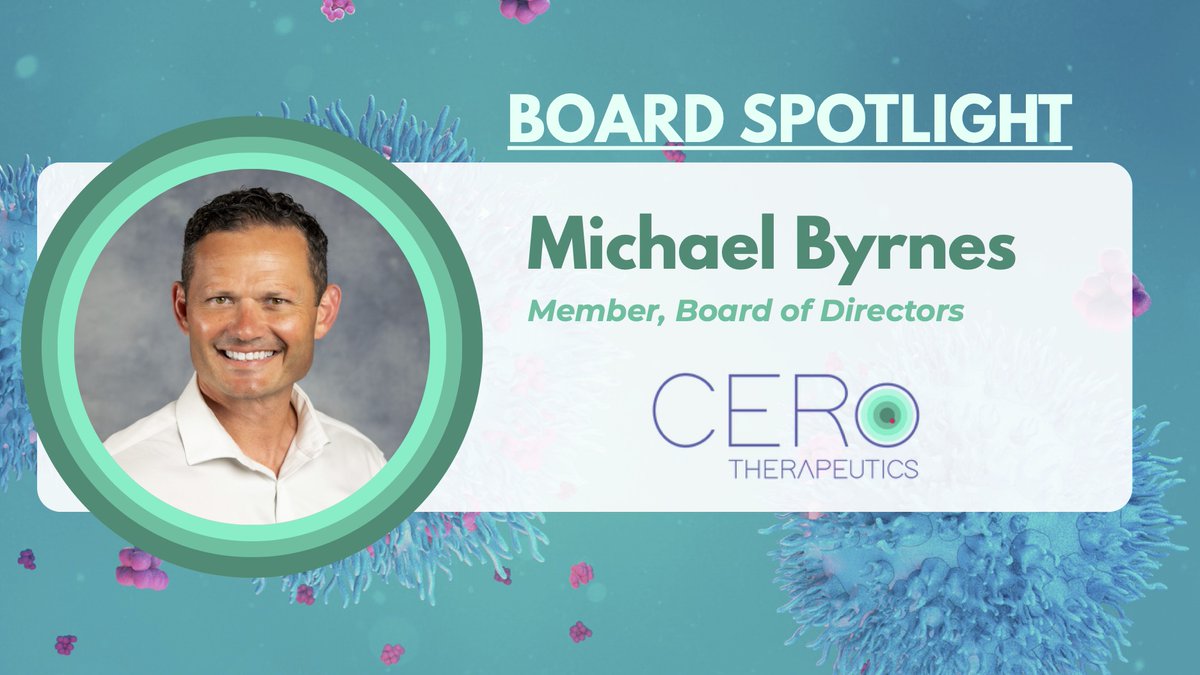 Featuring Michael Byrnes of #CERoTherapeutics' board of directors.

Mr. Byrnes brings 20+ years of financial &amp; operational leadership across the #biopharmaceutical industry, supporting $CERo's mission and long-term vision.

Learn more about #CERo's team: bit.ly/4lYnZNk