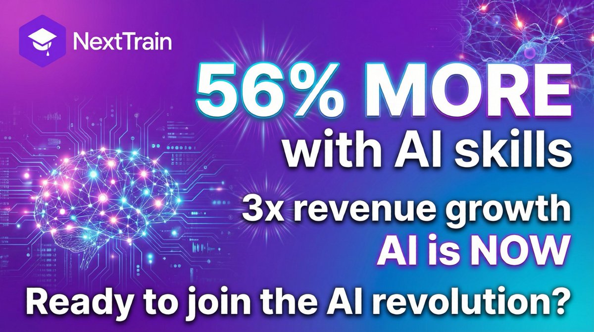 Workers with AI skills earn 56% MORE.
Companies investing in AI see 3x higher revenue growth.
100% of industries are adopting AI.

The question isn't whether to learn AI - it's how fast you can.

Ready to join the AI revolution? Start your AI in Business journey with
