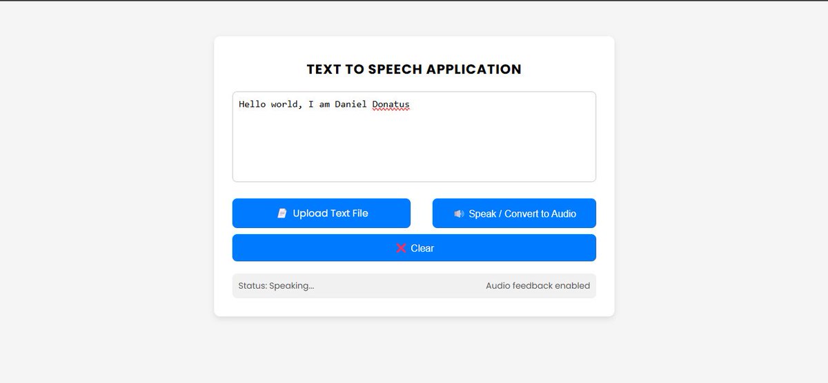 I built a Text-to-Speech web app using just HTML, CSS, and JavaScript.
It takes written words and gives them a voice and that felt special to me.
I’m learning by building, breaking things, fixing them, and building again.
Small project, big joy 
Back to writing code.
#JavaScript