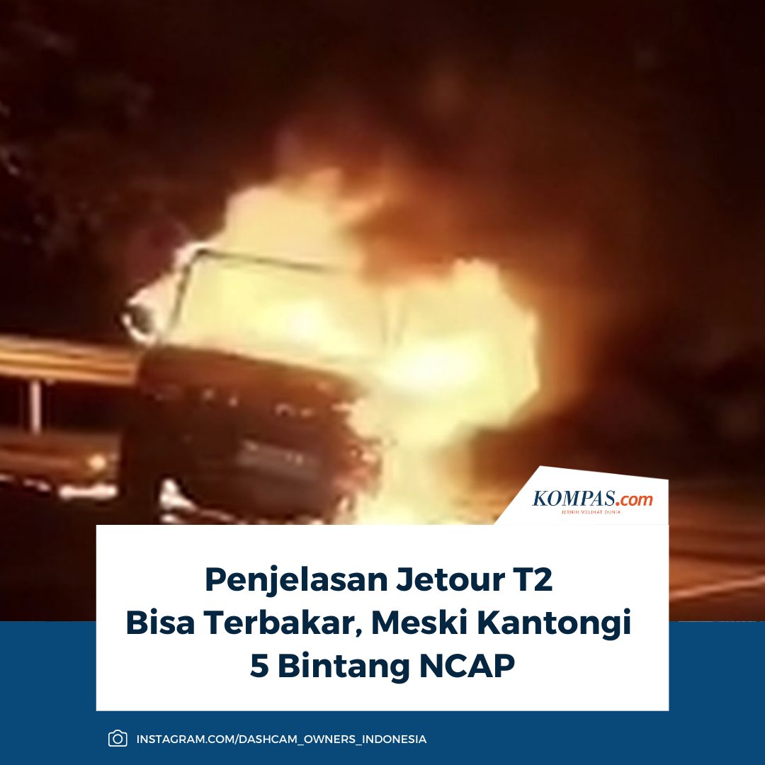 kompascom's tweet photo. Anggota ASEAN NCAP Technical Committee, Adrianto Sugiarto Wiyono, menjelaskan bahwa ada beberapa skenario yang memungkinkan mobil terbakar meski telah mendapat peringkat keselamatan tertinggi.
Baca Selengkapnya ๐๐ป
https://t.co/2QfXI6nXfB
~NA #JetourT2 #ASEANCAP #KebakaranMobil https://t.co/rvOA1eIBQ2