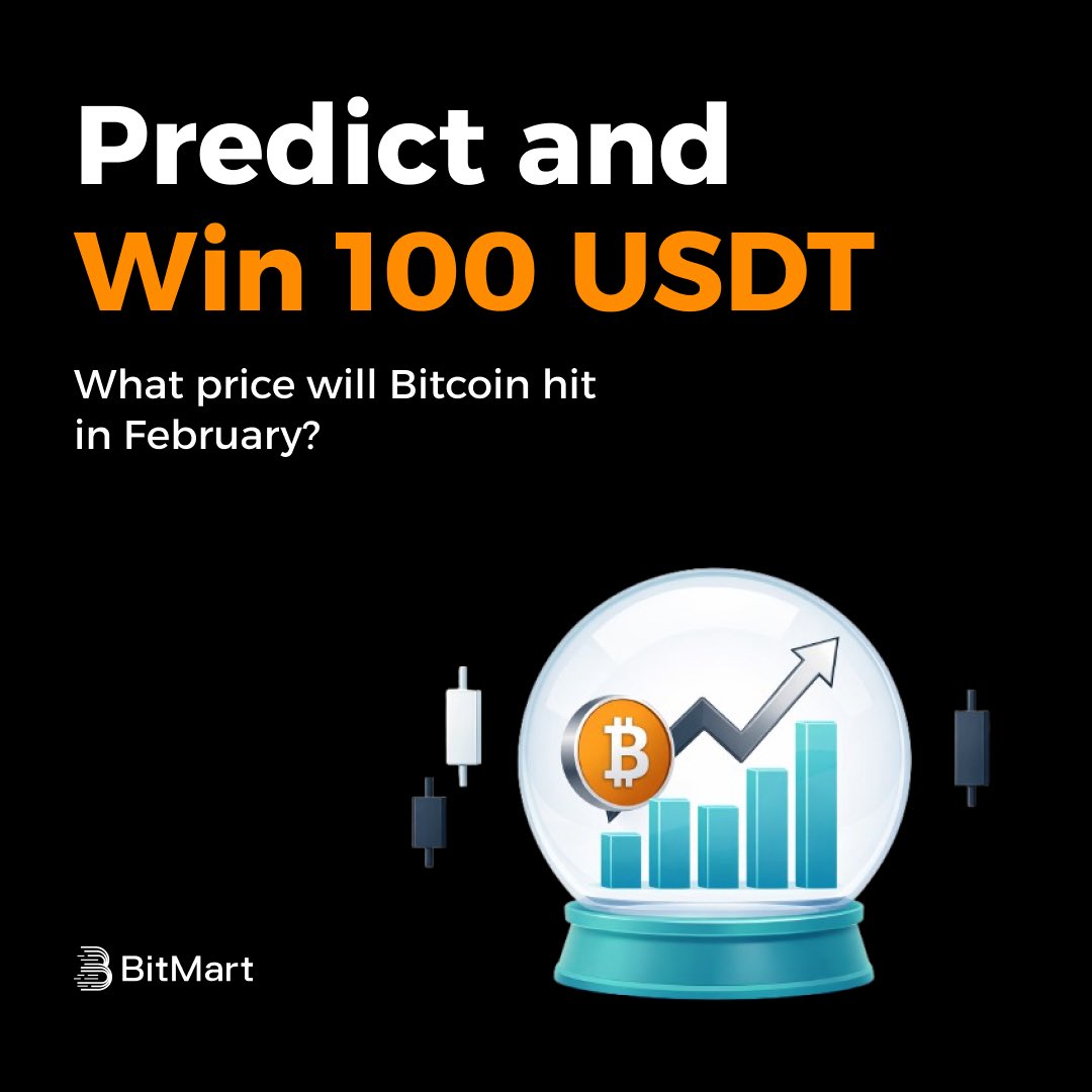 BitMartExchange's tweet image. 🔥 Predict and Win 100 USDT
What price will Bitcoin hit in February? 👀

Cast your vote in the poll in threads ⬇️

🎁 10 winners who predicted the right price will be awarded 10 USDT each

✅ How to join:
1️⃣ Follow us + Like
2️⃣ Vote correctly in the thread
3️⃣ Comment with your…