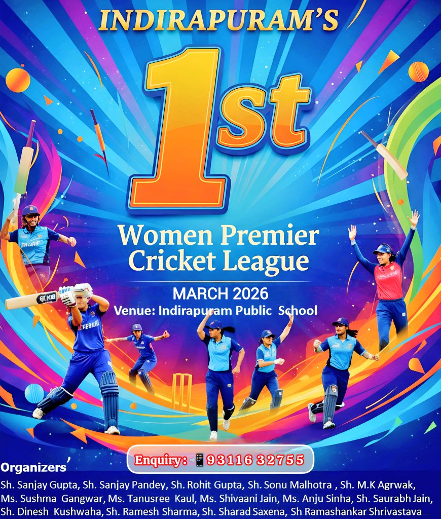 isc_ghaziabad's tweet photo. From pitch to pride—Indirapuram’s first Women Premier Cricket League is here! 🏏  
For sponsorship or information, please call 93116 32755 or email isc.ghaziabad@gmail.com

#Indirapuramsportscouncil #Womenpremiercricketleague 

@BCCI @myogioffice @UPGovt https://t.co/yoKhMQpZM8