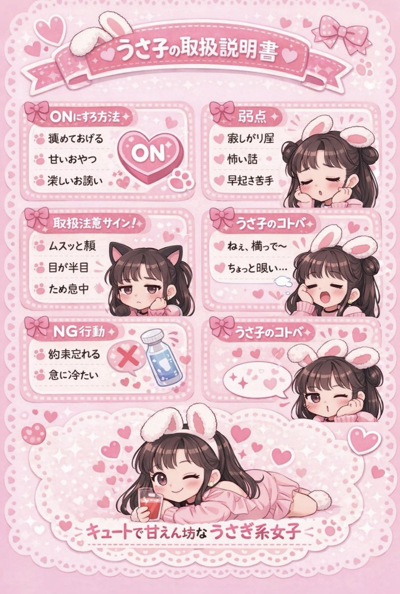 クロさんの見てわたしもやってみました✨ うさ子のトリセツ笑笑