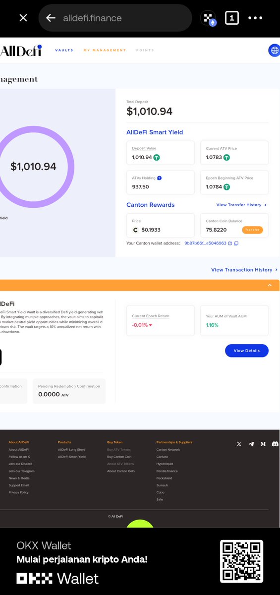 perbedaxan's tweet photo. even though it's only a little but it's stable
@Alldefi_ai
@CantonNetwork
#AllDeFi https://t.co/dHvAQWqShu