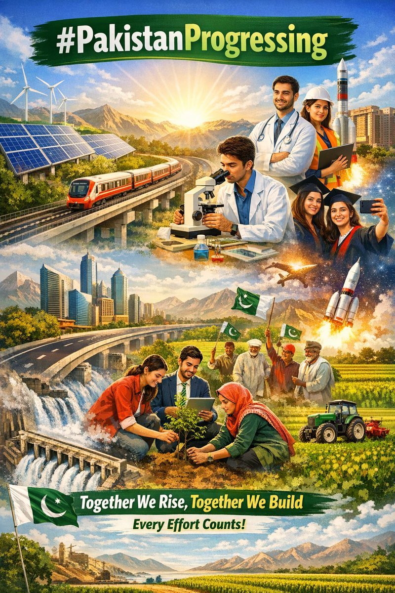 M__ahnoor's tweet photo. #PakistanProgressing
پاکستان ایک ایسے سفر پر گامزن ہے جہاں امید، محنت اور عزم ایک نئی کہانی رقم کر رہے ہیں۔ ہر دن کے ساتھ ترقی کے نئے دروازے کھل رہے ہیں اور قوم آگے بڑھنے کا حوصلہ دکھا رہی ہے۔ https://t.co/XZmPmjkuTS