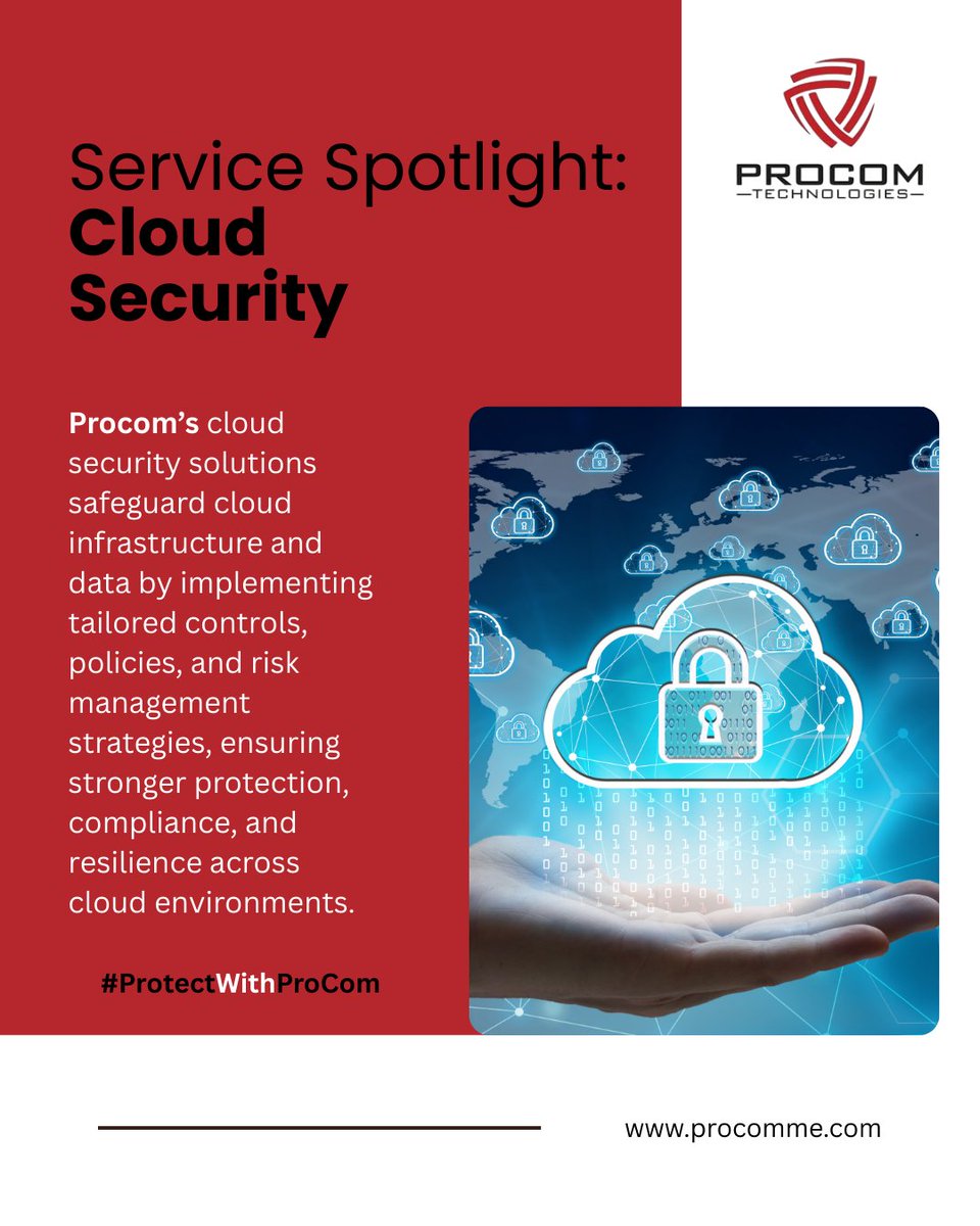 ProcomTech786's tweet photo. Secure your cloud with confidence ☁️🔐

@ProcomTech786’s Cloud Security solutions protect your infrastructure and data with tailored controls and risk management, ensuring compliance and resilience across cloud environments.

#CloudSecurity #CyberSecurity #ProtectWithProCom https://t.co/Z8bqdicStw