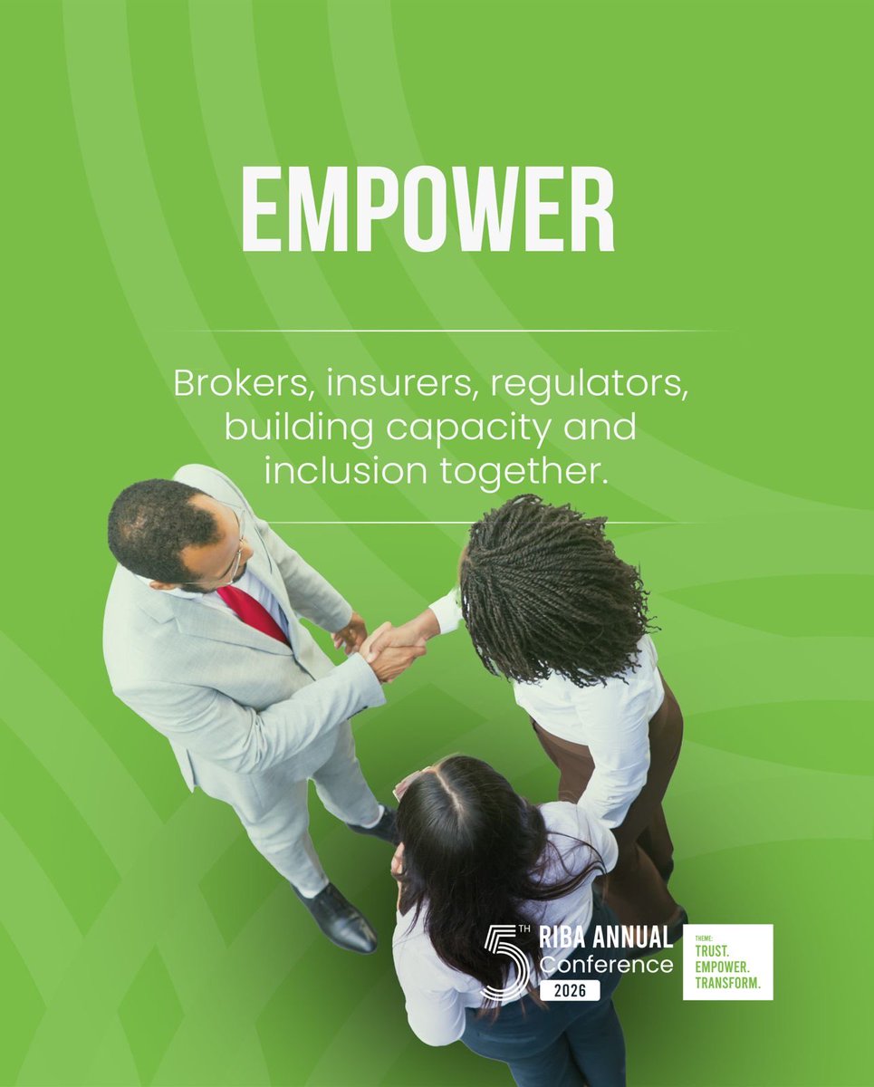 Ribo_Rwanda's tweet photo. As we step into 2026, our focus is on Trust, Empowerment and Transformation. 

Together with brokers, insurers, reinsurers, regulators, and partners, we are aligning the industry for sustainable growth and meaningful protection.

Visit: https://t.co/0OEkaKBqIj

#RIBARw #RIBA2026 https://t.co/czx7z3t7of