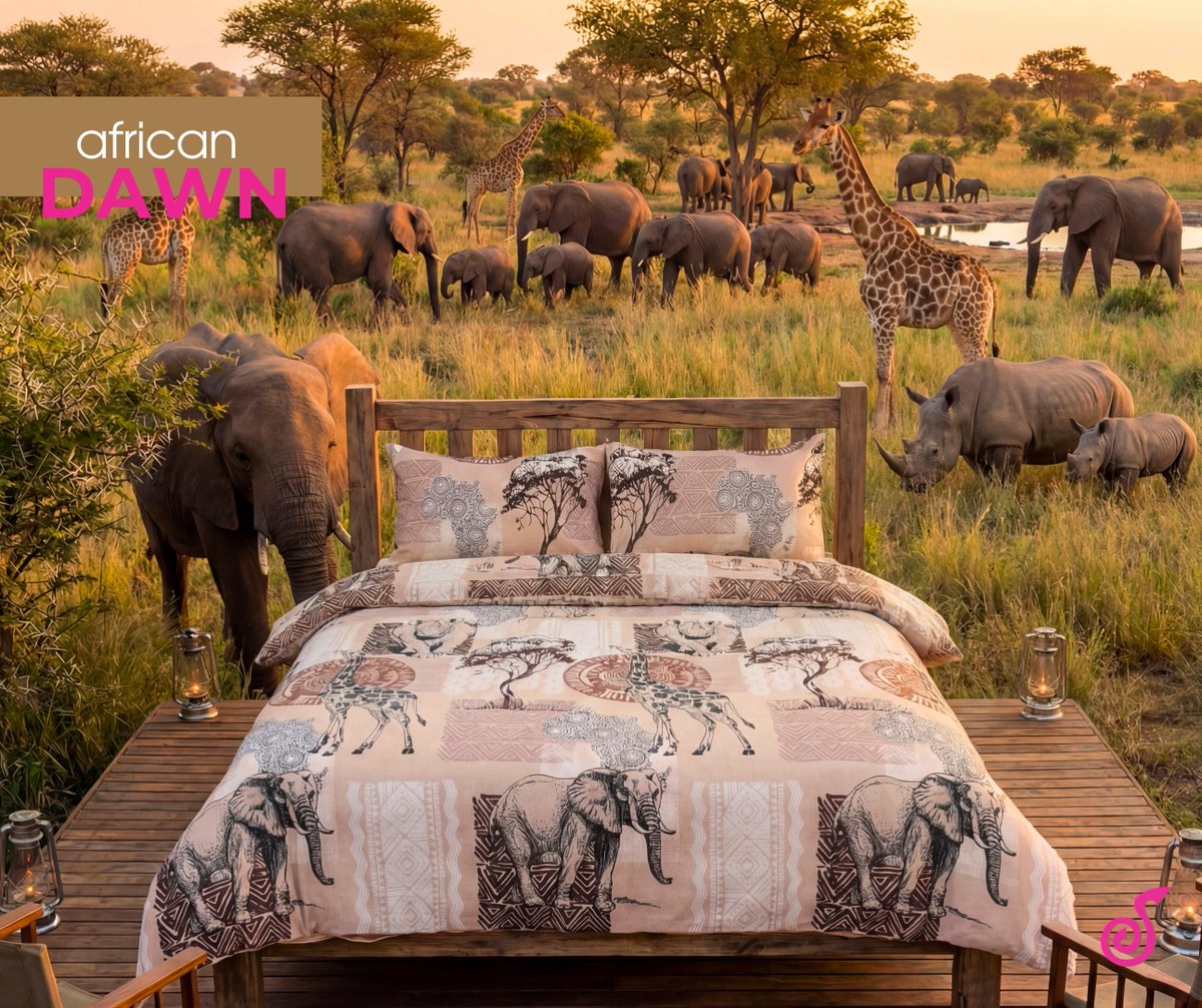 SchulmansHome's tweet photo. 🌅 Wake up to the magic of Africa with Schulman’s Home 🌅
Our African Dawn Duvet Cover Set
💰 Prices per set:
• Single – R319.95
• 3/4 – R349.95
• Double – R459.95
• Queen – R519.95
• King – R589.95
• Super King – R669.95
#fyp #fypviral #fypfacebook #fypage #fypbedroom https://t.co/HbkGuVVcNS