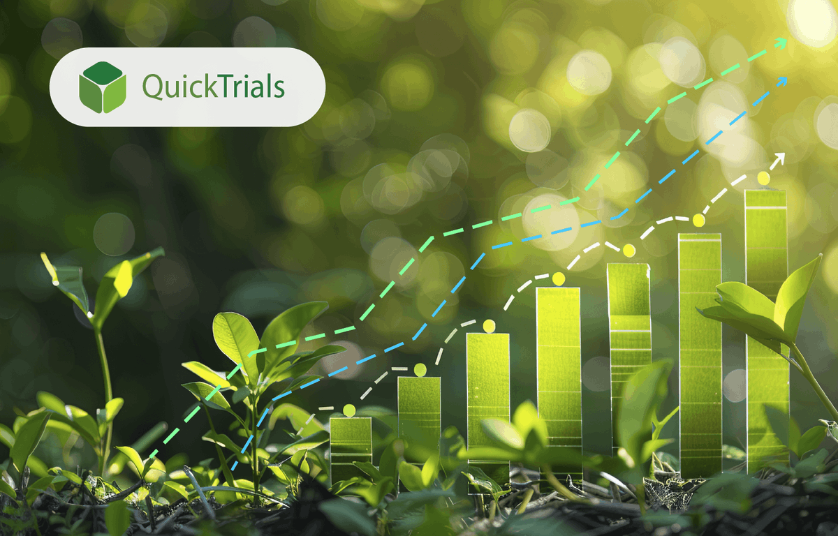 QuickTrials's tweet photo. Timeframe analysis now available in QuickTrials 📈
When conducting agronomic field trials it's often helpful to see how a particular trait performs over time.  QuickTrials now has built-in time graphs to easily visualise this data. More information available here: https://t.co/DsmidSmQyQ