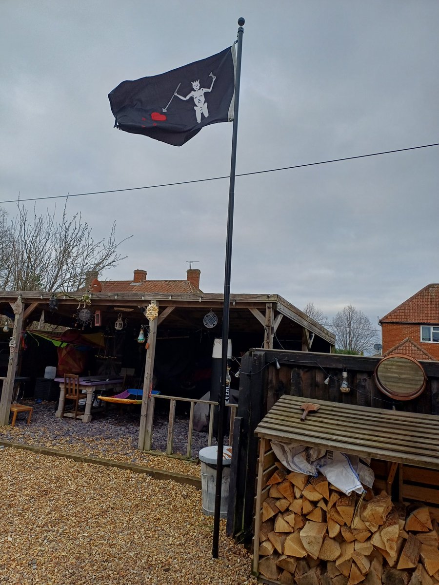Quick flag pole erection yesterday one bag of postcrete and hey presto.
