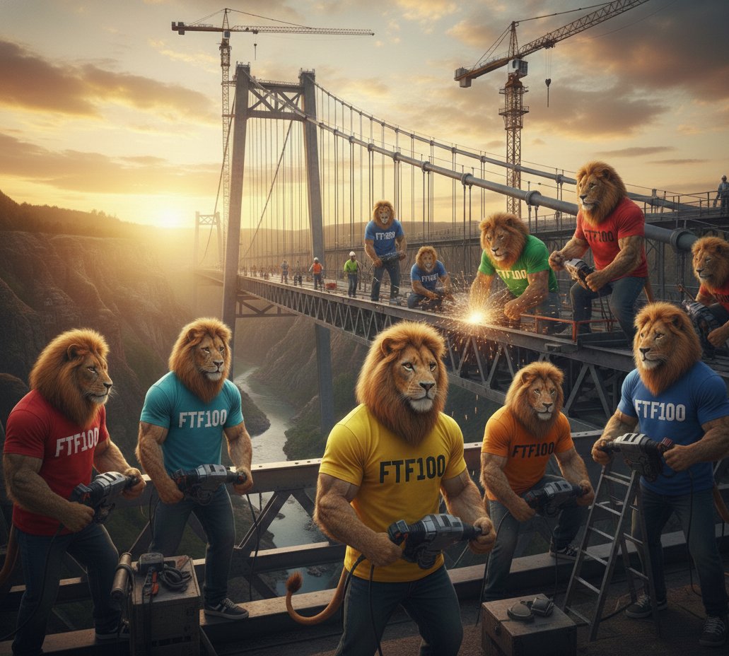 FTFflip100's tweet image. Crypto truth: community = everything. Teamwork makes the dream work. FTF100 building bridges one pride, one mission—let's flip the system together. 🦁🛠️ #FTF100 #BuildBridges #TeamworkMakesTheDreamWork