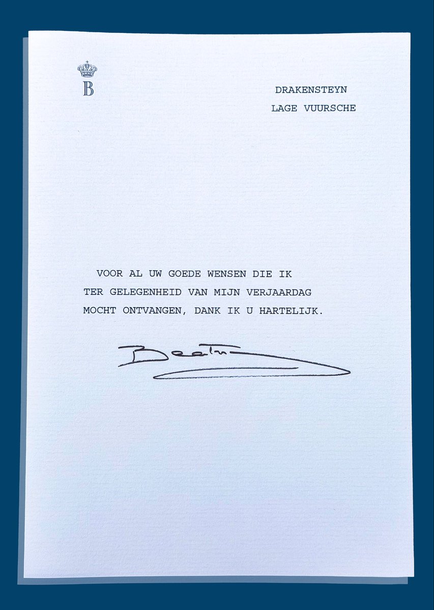 koninklijkhuis's tweet image. Dankkaart van Prinses Beatrix ter gelegenheid van de goede wensen die zij heeft ontvangen voor haar 88ste verjaardag op 31 januari 2026. 
 
📷 RVD
