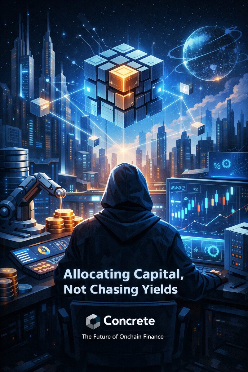 Onchain finance won’t be about chasing APYs or clicking buttons.
It becomes automated, compounding, risk-aware infrastructure — where users allocate capital, not manage strategies.
<a href="/ConcreteXYZ/">Concrete</a> isn’t an app. It’s the system building that future.
#Concrete #DeFi