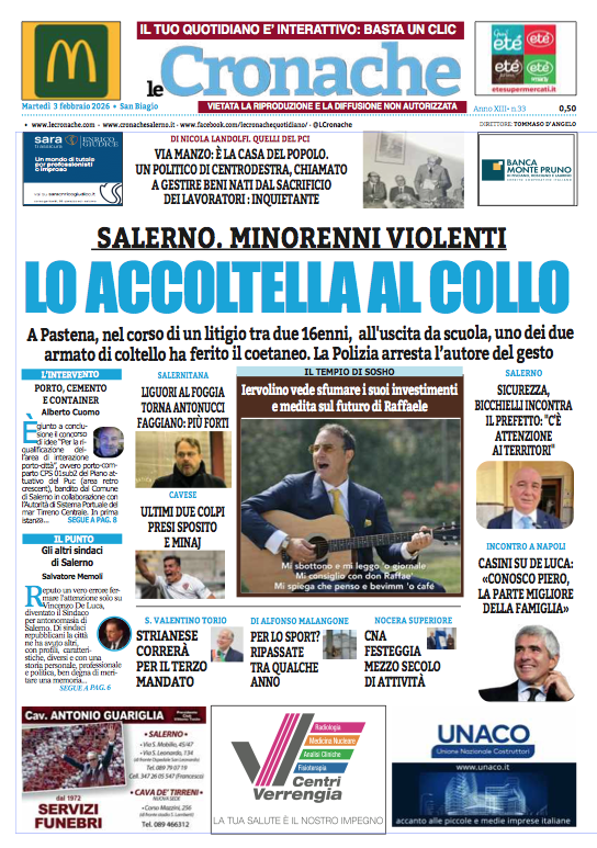 La #primapagina dei nostri giornali di oggi #3febbraio  2026: puoi scaricarli subito, anche da telefonino, su PC, tablet e smartphone dalla nostra edicola digitale. Qui edicola.ilmattinoquotidiano.it/mattino/newsst…