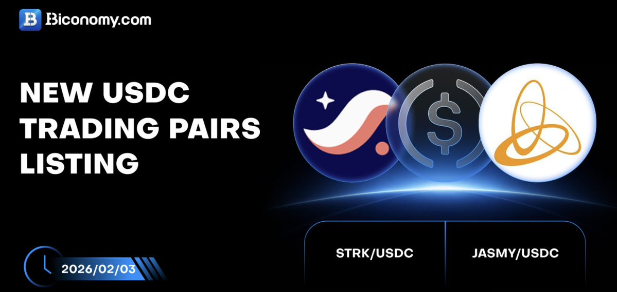 #JASMY’s exchange presence continues to expand, strengthening its growing ecosystem!
Biconomy will launch the JASMY/USDC Spot Trading Pair on Feb 3, 2026 improving liquidity &amp; expanding stablecoin access for JASMY traders. #JANCTION
biconomy.zendesk.com/hc/en-us/artic…
biconomy.com/exchange/JASMY…