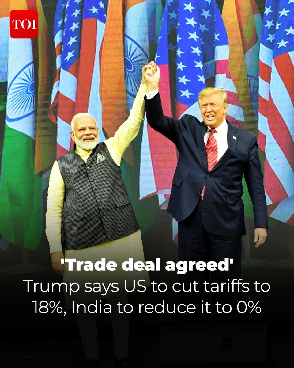 Nimish_Save's tweet photo. Heartfelt gratitude to Hon'ble PM @narendramodi, @POTUS @realDonaldTrump for the landmark IndiaUS Bilateral Trade Deal! Special thanks to @PiyushGoyal, @girirajsinghbjp for their tireless efforts This deal will boost our economy &amp; take IndiaUS ties to new heights! https://t.co/d3qEB1osHM